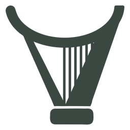 Flat harp silhouette icon