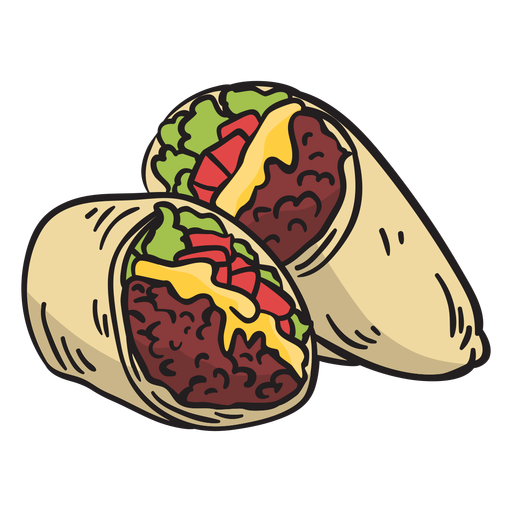 Essen mexikanische Burrito Illustration PNG-Design