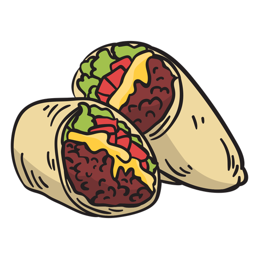 Ilustración de burrito mexicano de comida Descargar PNG/SVG transparente