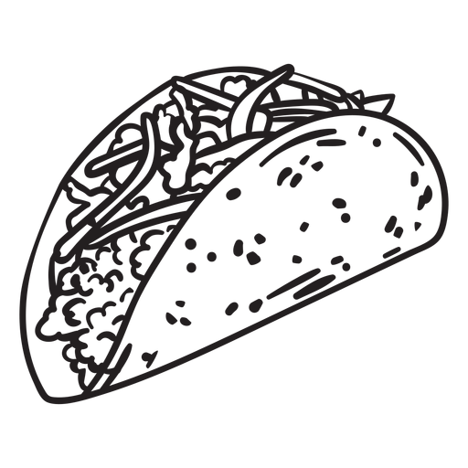 Essen Taco Schlaganfall PNG-Design