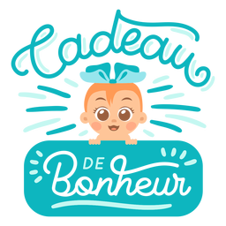 Happiness gift french lettering PNG Design