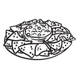 Traço de nacho comida mexicana Desenho PNG