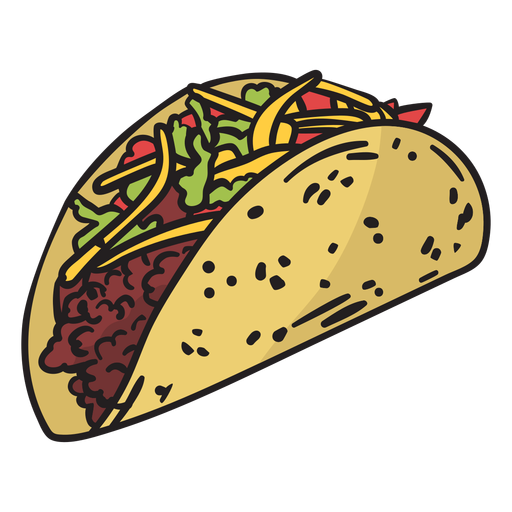 Ilustração de comida colorida do México Desenho PNG