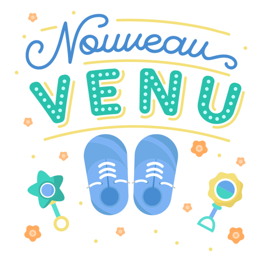 Newcomer baby french lettering PNG Design