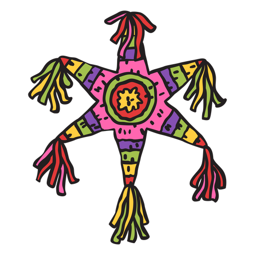 Ilustração colorida de estrela mexicana de Pinata - Baixar PNG/SVG