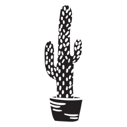 Ilustração em silhueta planta cacto cactos