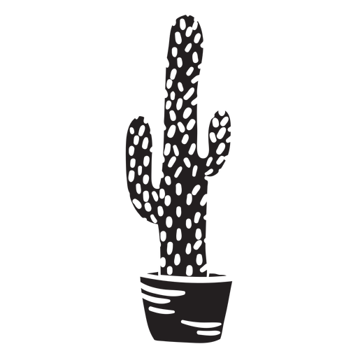 Silhouette plant cactus cacti illustration PNG Design