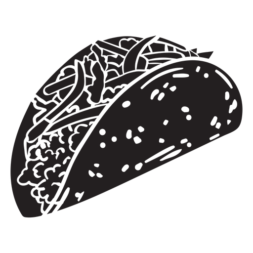 Silhouette Taco Illustration PNG-Design