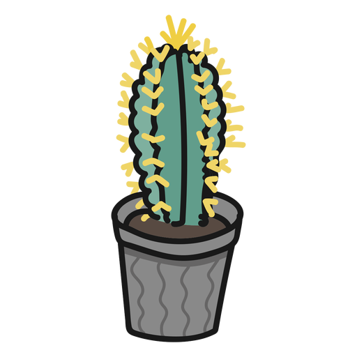 Traço de ilustração de cacto de planta suculenta Desenho PNG