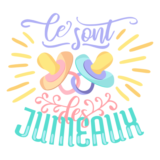 Twins french lettering PNG Design