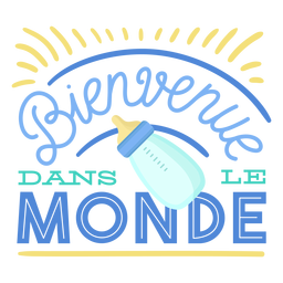 Bienvenido mundo azul lavanda letras Diseño PNG