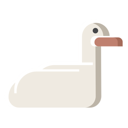 White duck illustration PNG Design