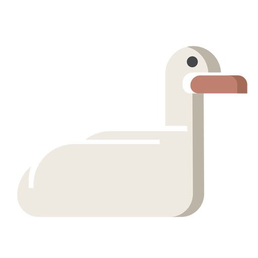 White duck illustration PNG Design