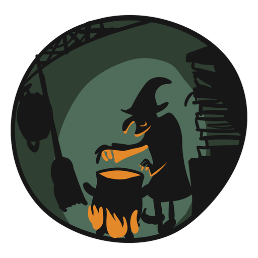 Witch halloween cooking illustration PNG Design