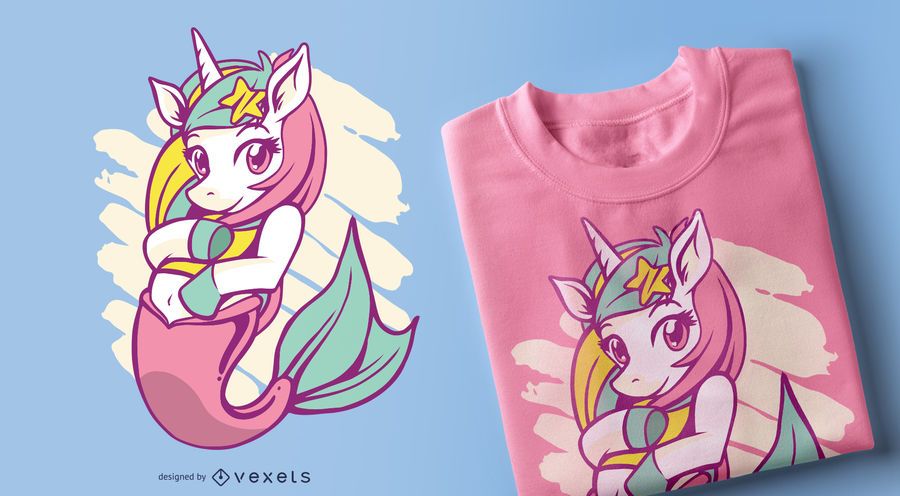 Diseño de camiseta de sirena unicornio Diseño de camiseta de sirena unicornio