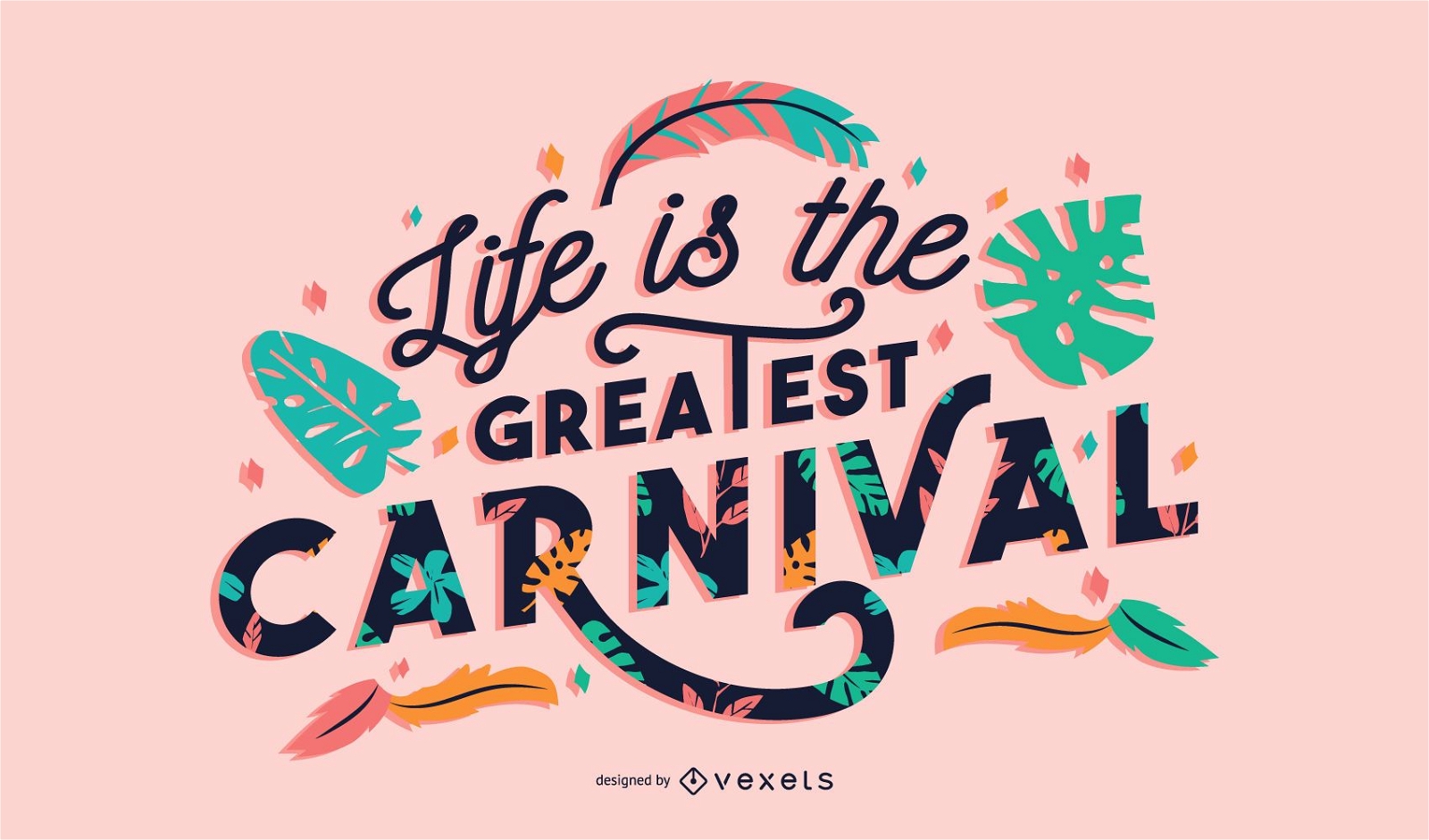 Design de letras de frases de carnaval