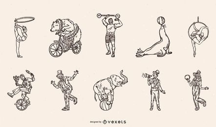 Circus Characters and Animals Stroke Pack