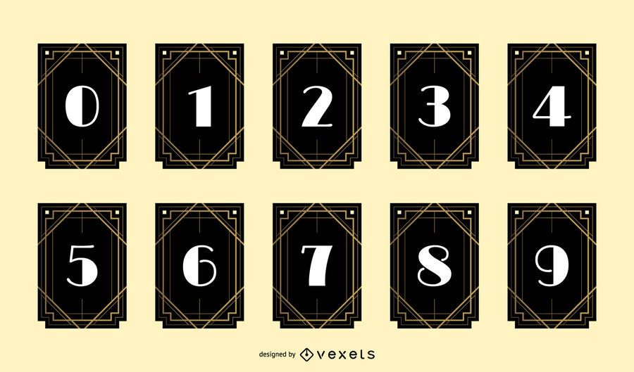 Art Deco Number Banner Design Pack Art Deco Number Banner Design Pack