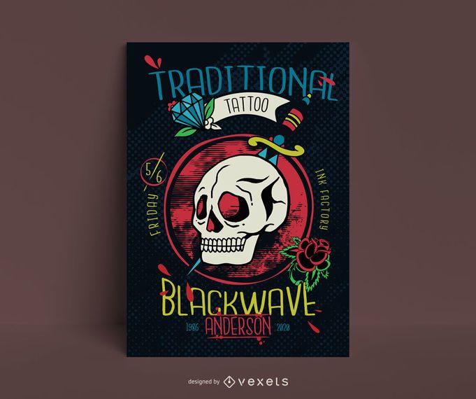 Vintage skull poster template Vintage skull poster template