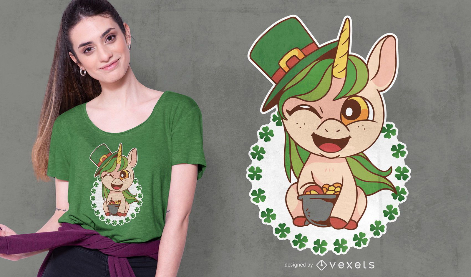 St. Patrick&#39;s Einhorn T-Shirt Design