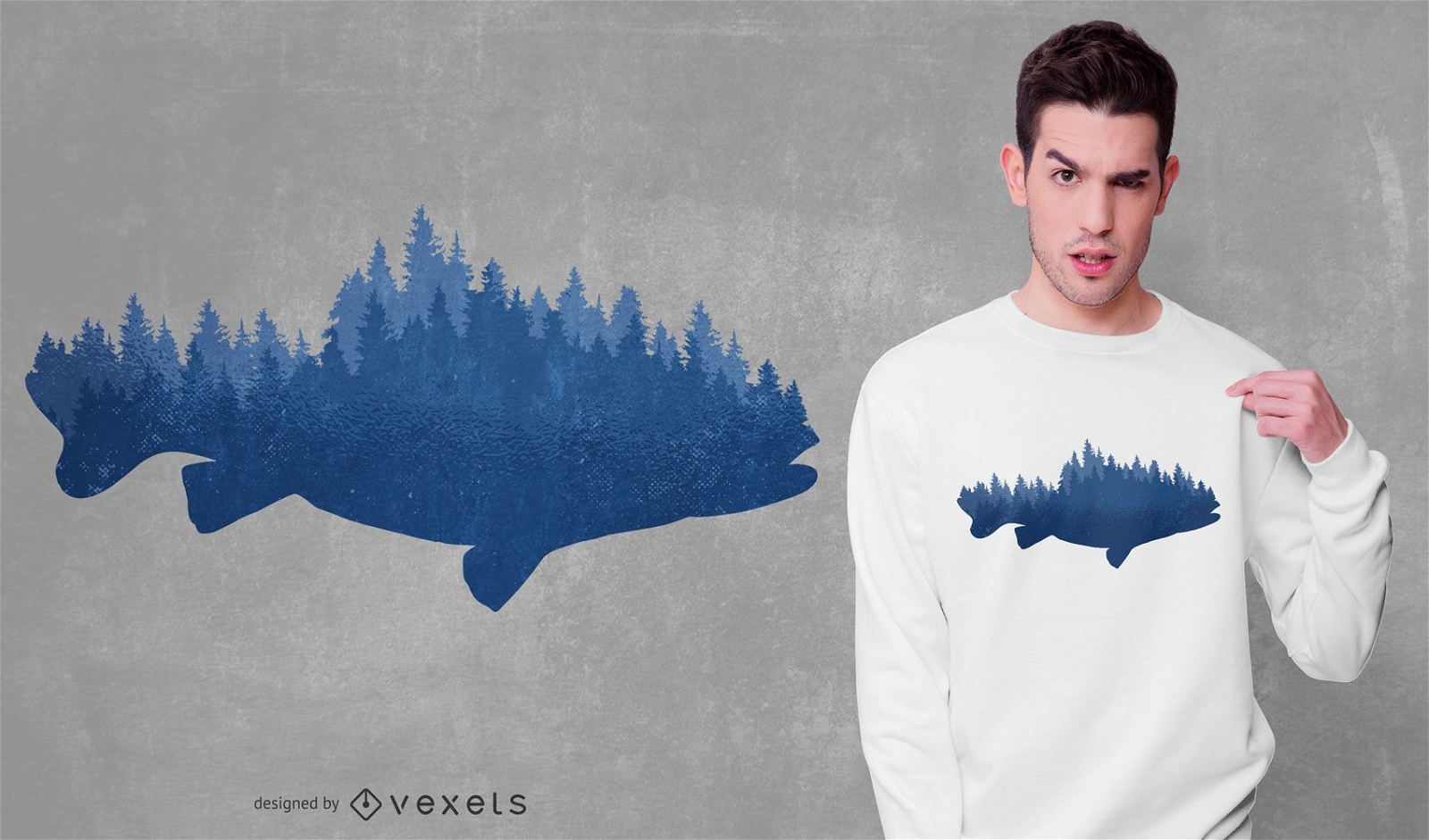 Design de camisetas Forest Fish