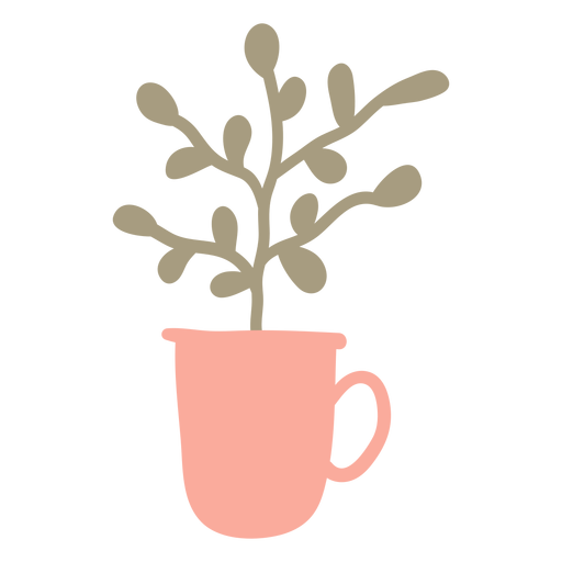 Plant in a mug planter PNG Design