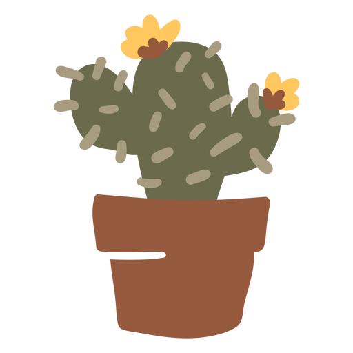 Cactus in a pot planter PNG Design