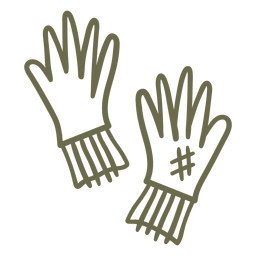 Guantes de jardinería trazo simple Diseño PNG