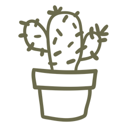 Cactus en un golpe de maceta Diseño PNG