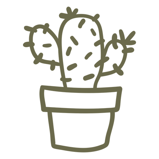Cactus in a pot stroke