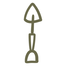 Pala de jardín apuntando hacia arriba. Diseño PNG
