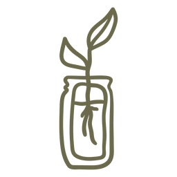 Plant with roots on water stroke PNG Design Transparent PNG