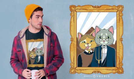 Diseño de camiseta de gato gótico americano Diseño de camiseta de gato gótico americano