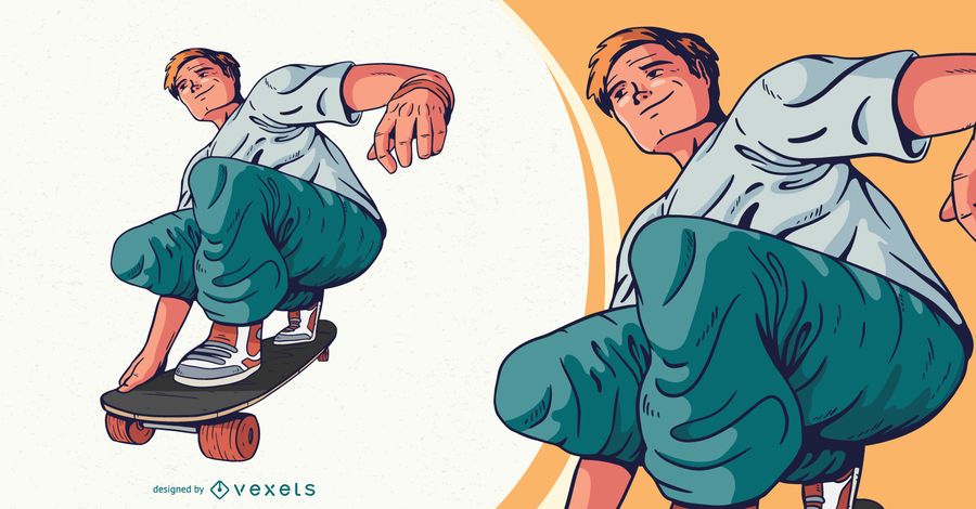 Ilustração de personagem de skatista Ilustração de personagem de skatista