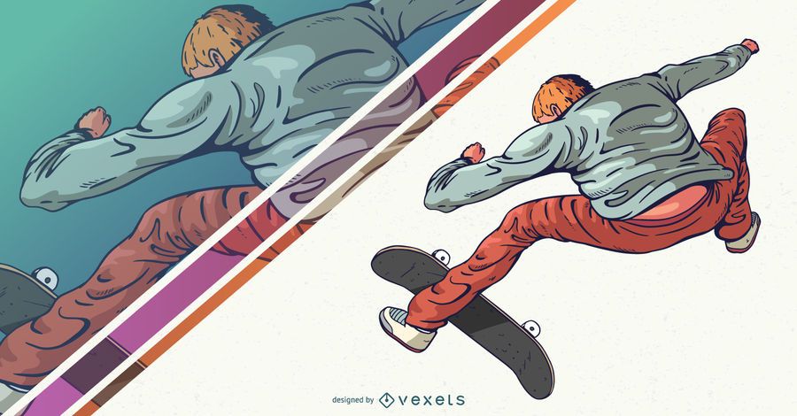 Skateboarder character design Skateboarder character design