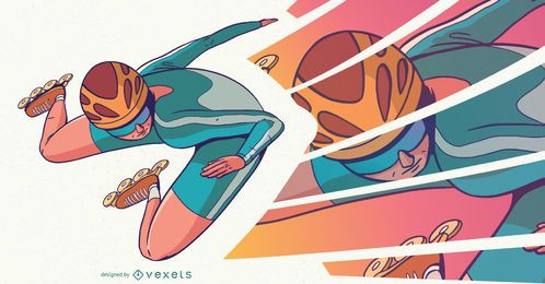 Roller skater character design