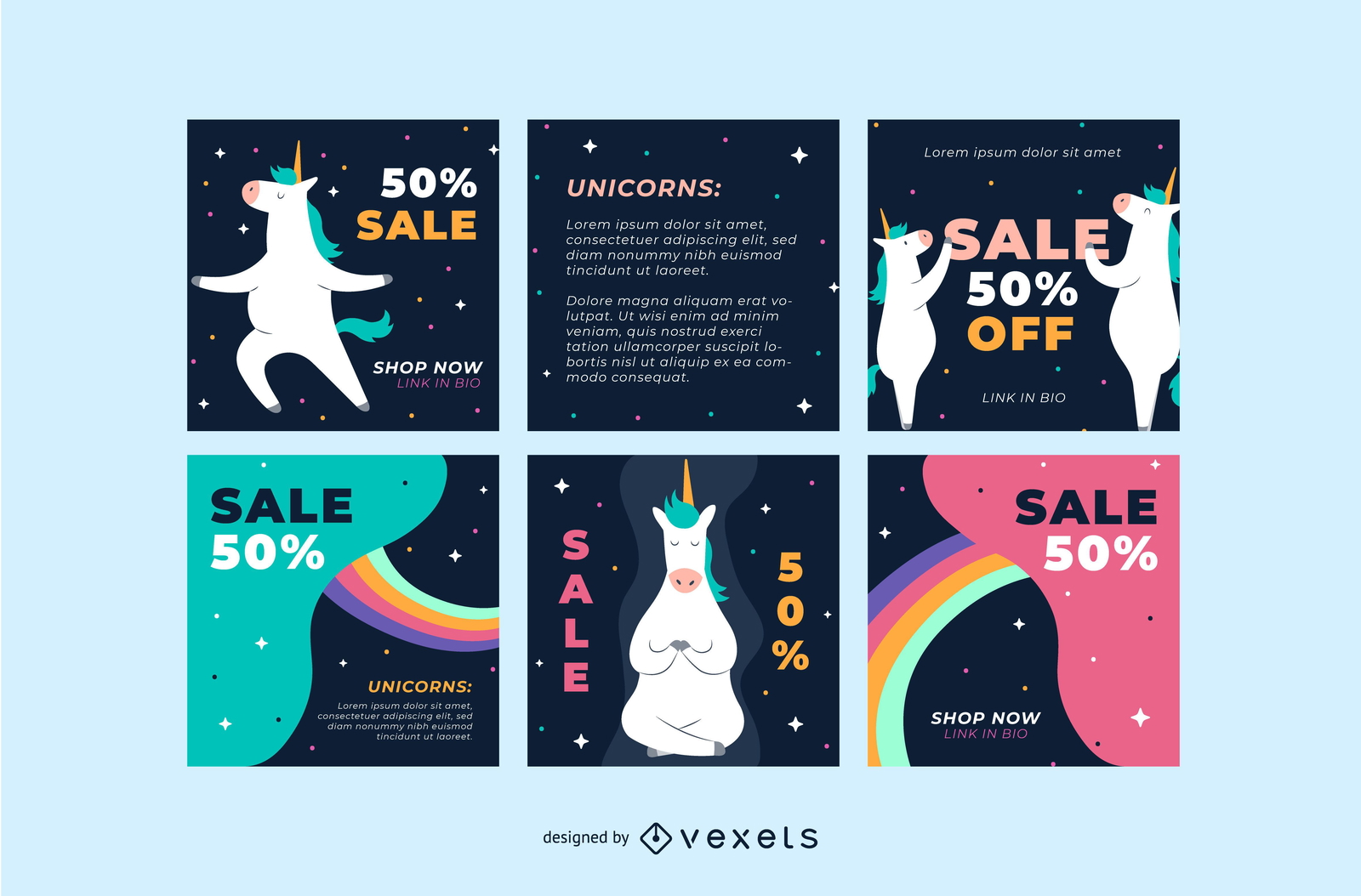 Unicorn social media post templates