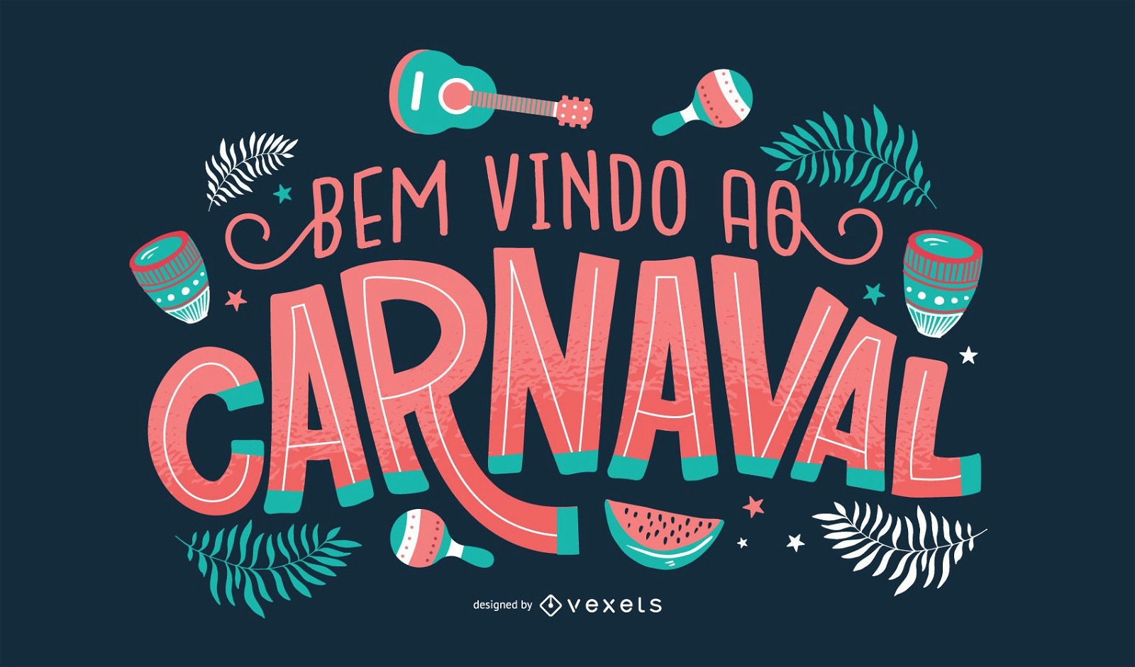 Carnival Portuguese Lettering Design