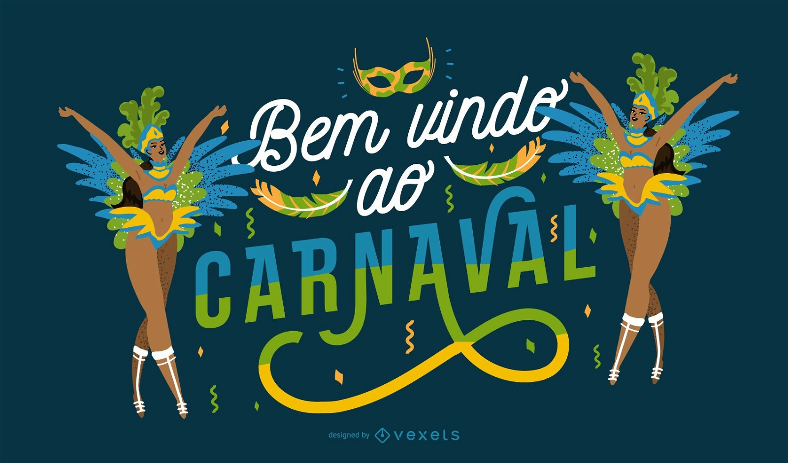 Bienvenido a Carnival Portuguese Quote Design