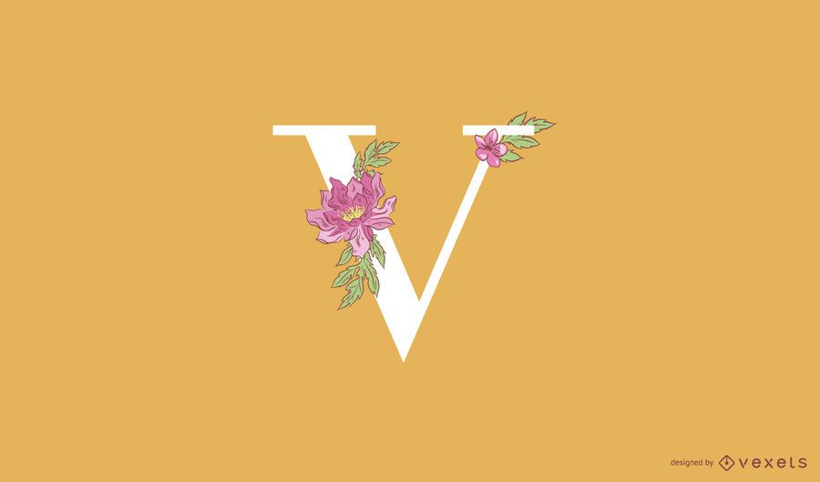 Floral letter v logo template Floral letter v logo template