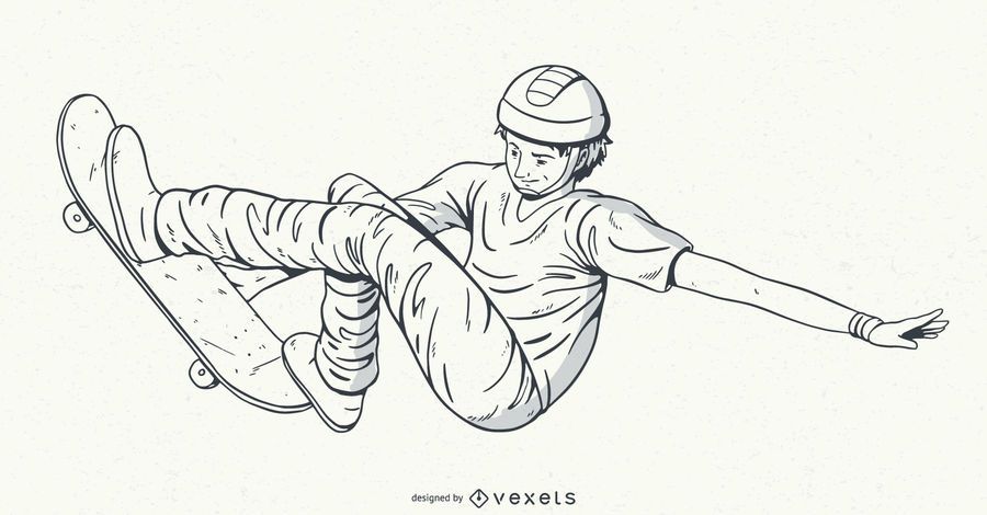 Diseño de personajes skater dibujados a mano Diseño de personajes skater dibujados a mano