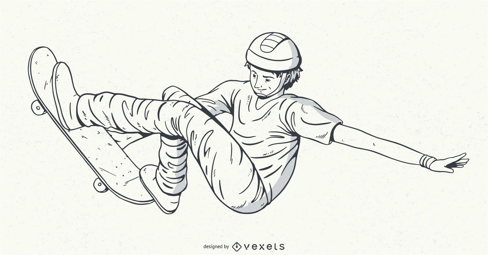 Hand gezeichneter Skater-Charakterentwurf