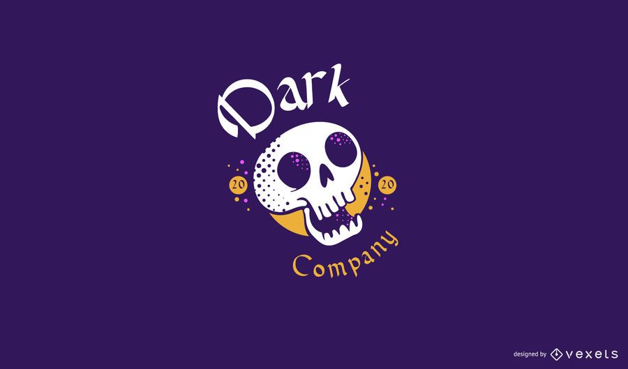 Plantilla de logotipo de calavera oscura Plantilla de logotipo de calavera oscura