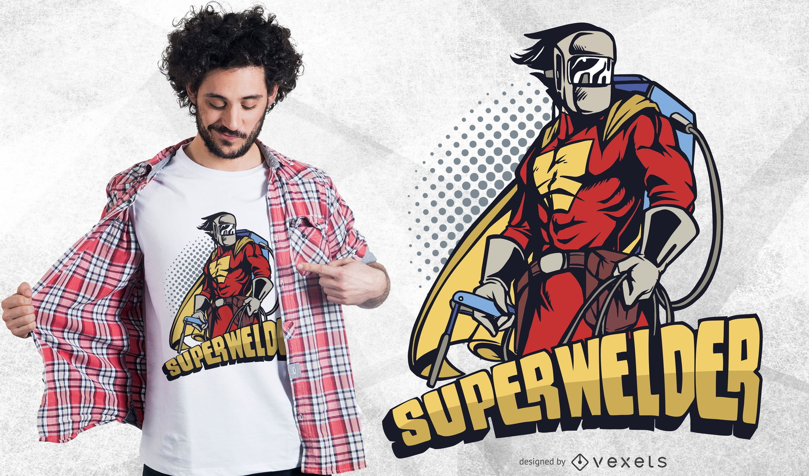 Superwelder Funny T-shirt Design - Vector Download