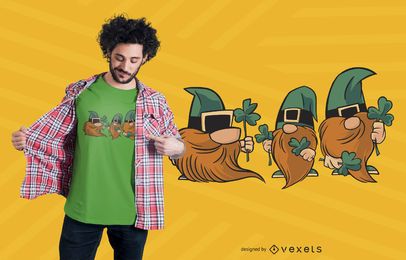 Design de camisetas de trevos de gnomos