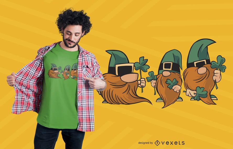 Gnomes clovers t-shirt design Gnomes clovers t-shirt design
