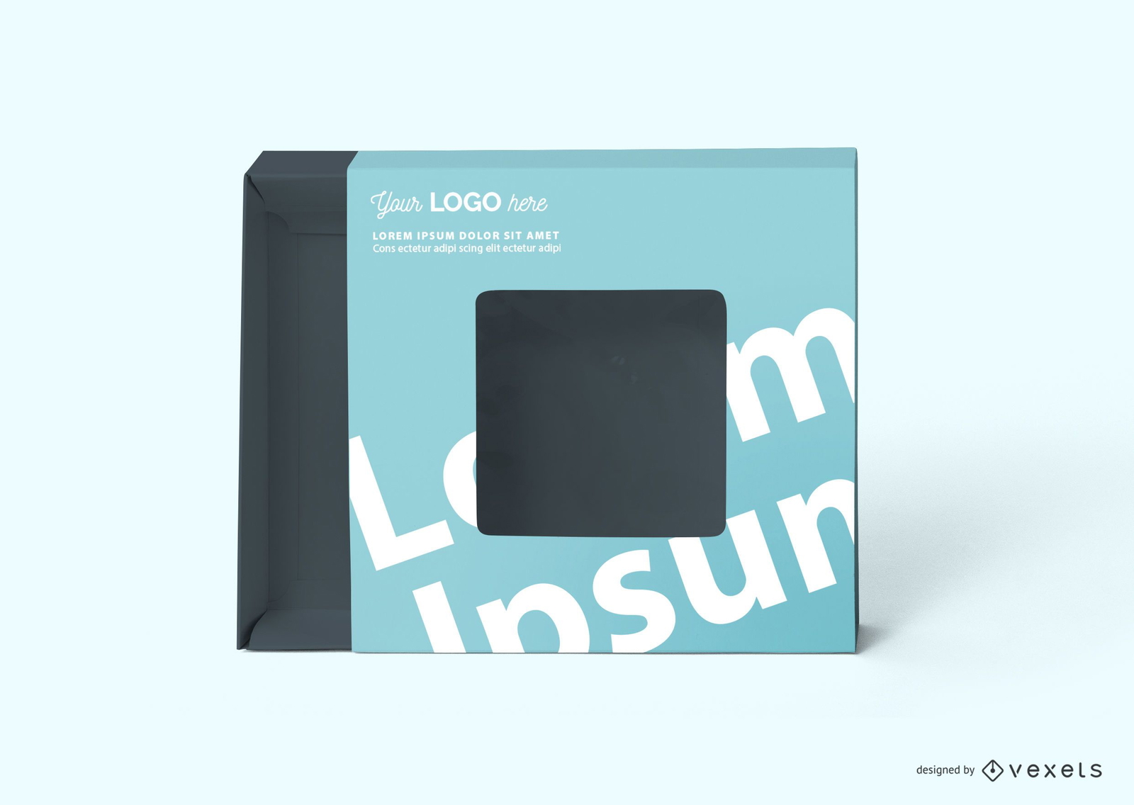 Square box packaging mockup