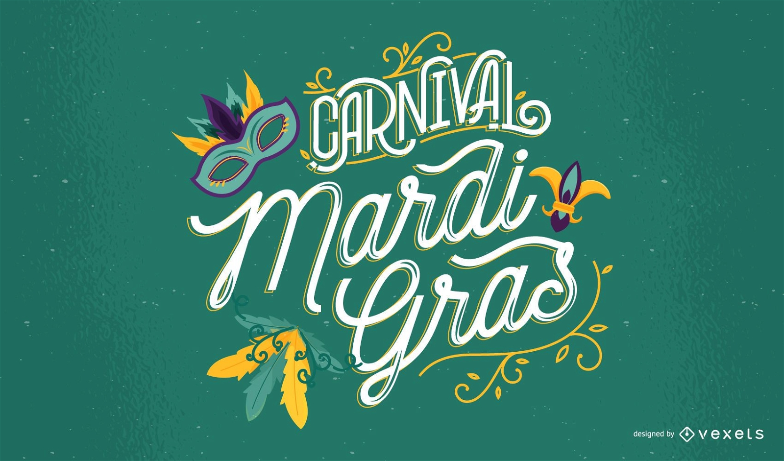 Mardi Gras Carnival Lettering Design