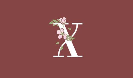 Modelo de carta floral x logotipo