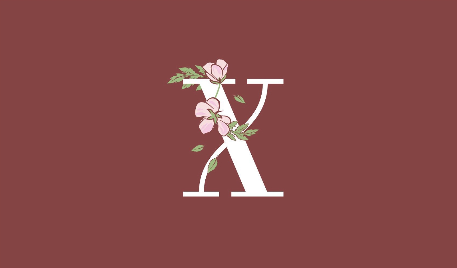 Modelo de carta floral x logotipo